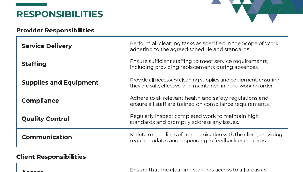 Cleaning Scope of Work Template - Image 3