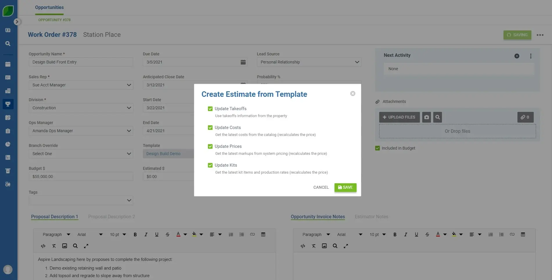 Aspire Janitorial Business Management Software - Switchback G